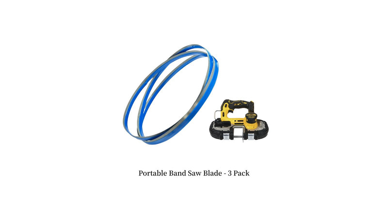 Portable band saw blades 3-pack on white