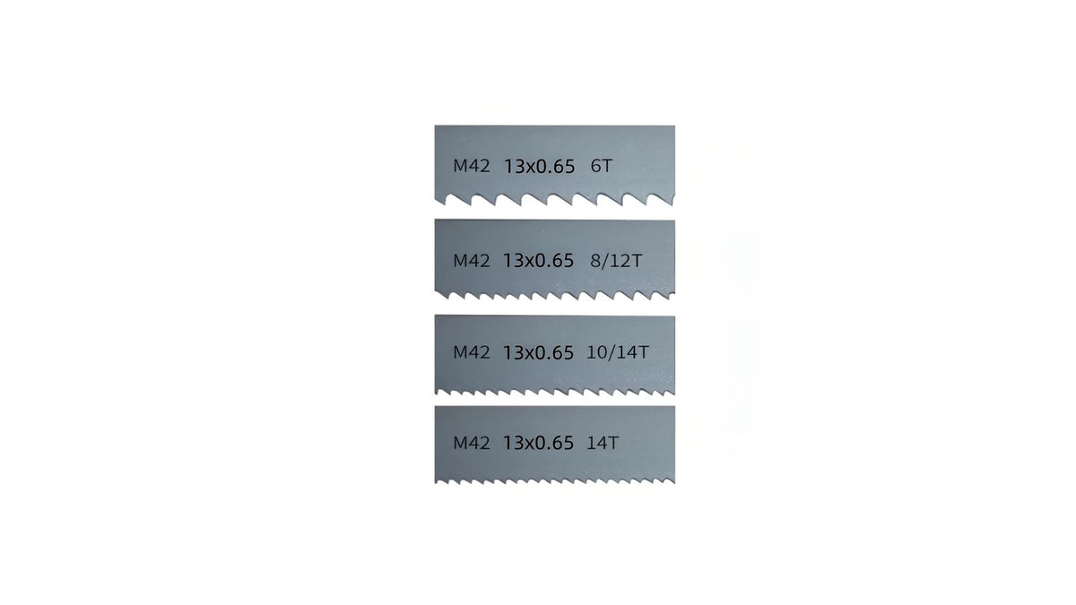 Band saw blade teeth detail on white
