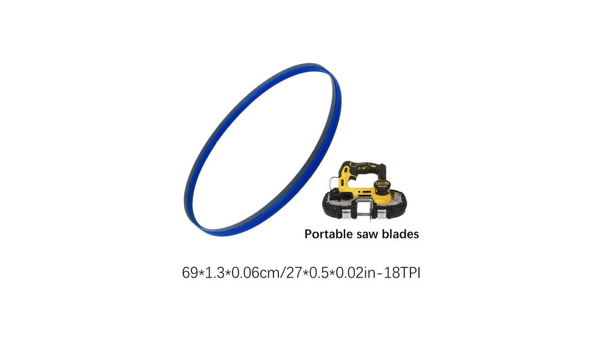 Bi-metal band saw blade weld loop on white
