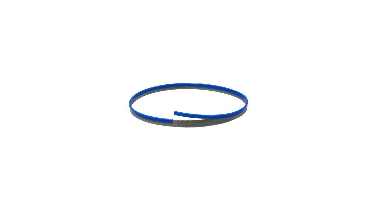 Band saw blade with guard on white