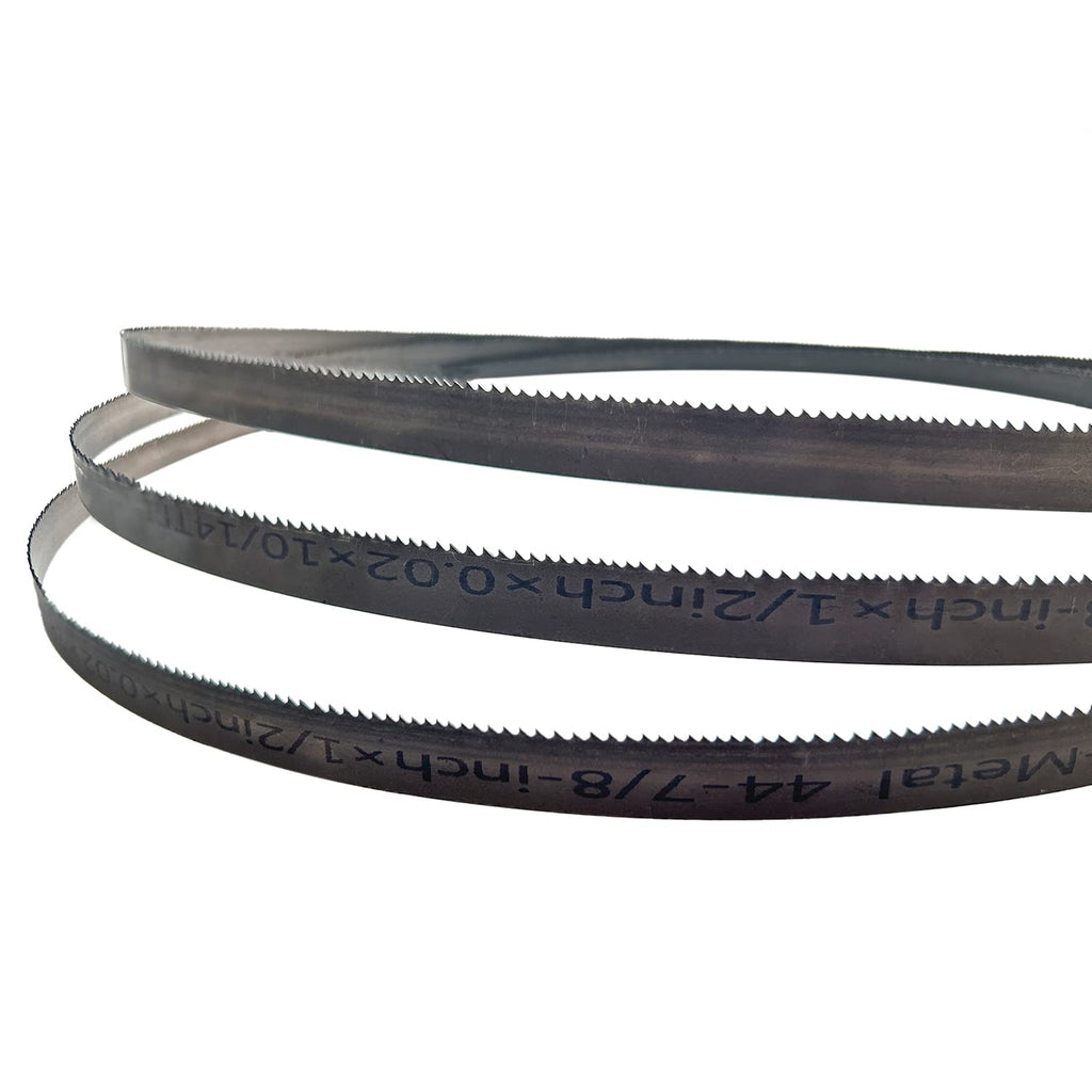 DEKOLY 44-7/8-inch Band Saw Blade 10/14 TPI for DeWalt DCS374B DWM120K, Wen 94396 Portable Band Saw, 44-7/8" x 1/2" x .020", 10/14 TPI, 3-Pack