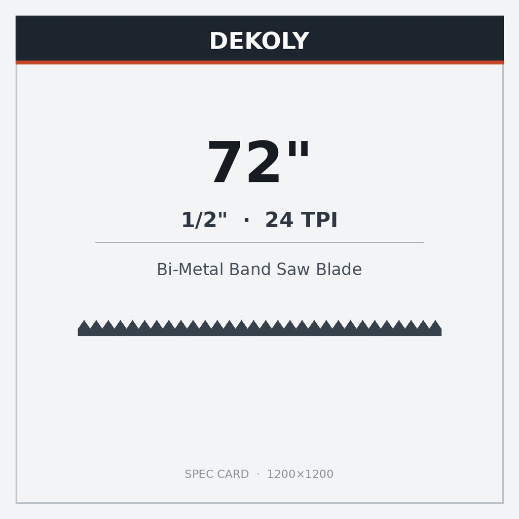 DEKOLY 72" X 1/2" X 24 TPI Bi-Metal Band Saw Blades