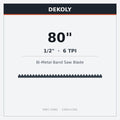 DEKOLY 80" X 1/2" X 6 TPI Band Saw Blades Bi-Metal