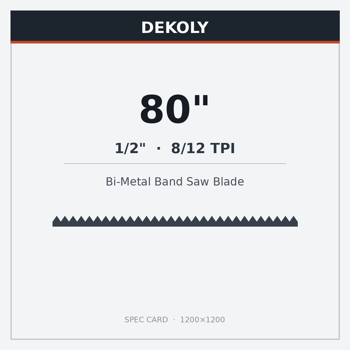 DEKOLY 80" X 1/2" X 8/12 TPI Band Saw Blades Bi-Metal