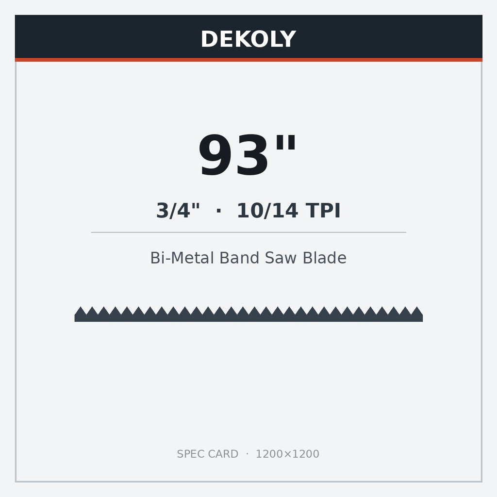 DEKOLY Bi-Metal Band Saw Blades 93" X 3/4" X 10/14 TPI