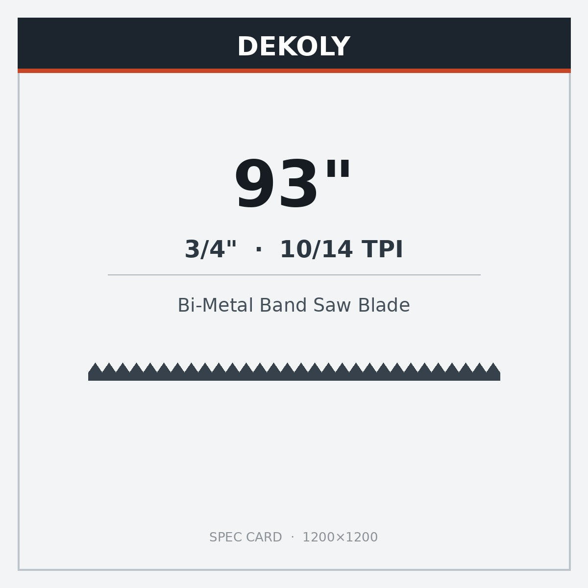 DEKOLY Bi-Metal Band Saw Blades 93" X 3/4" X 10/14 TPI